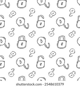 padlock padrão. padlock padrão sem emenda. doodle padlock padrão sem emenda. doodle padlock fundo