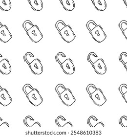 padlock padrão. padlock padrão sem emenda. doodle padlock padrão sem emenda. doodle padlock fundo