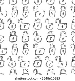 padlock padrão. padlock padrão sem emenda. doodle padlock padrão sem emenda. doodle padlock fundo