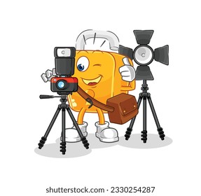 the padlock photographer character. cartoon mascot vector