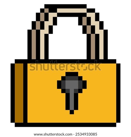  Padlock in pixel art style