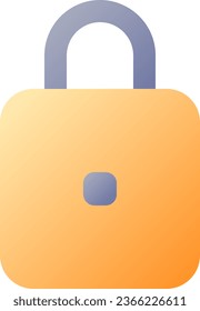 Padlock pixel perfecto color gradiente plano de color ui icono. Servicio de ciberseguridad. Acceso cerrado a los datos. Pictograma simple relleno. GUI, diseño UX para aplicaciones móviles. Ilustración RGB aislada por vectores