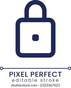 Padlock pixel perfect linear ui icon. Cyber security service. Closed access to data. GUI, UX design. Outline isolated user interface element for app and web. Editable stroke. Poppins font used