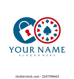 Padlock Poker logo vector template, Creative Poker logo design concepts