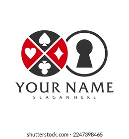 Padlock Poker logo vector template, Creative Poker logo design concepts