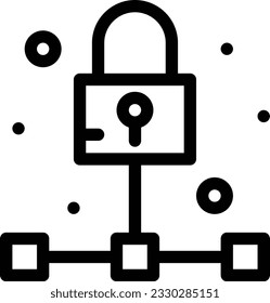 padlock police station cctv line icon for download