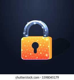 Padlock Polygonal dots Concept illustration