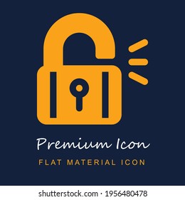 Padlock premium material ui ux icono vectorial aislado en colores azul marino y naranja