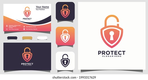 diseño de logotipo de seguridad de protección contra bloqueos