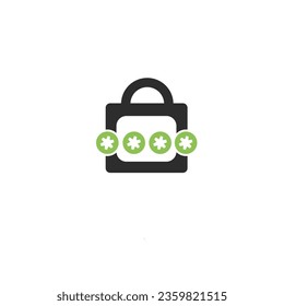 Padlock protected with password. Security symbol, Asset Protected. Data secured, Padlock with password icon, sign, linear style pictogram isolated on white. Password symbol. Vector image.