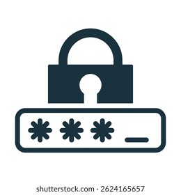 Vorhängeschloss zum Schützen des Kennworteingabefeldes, um Online-Sicherheit zu gewährleisten