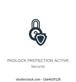 Padlock protection active icon vector. Trendy flat padlock protection active icon from security collection isolated on white background. Vector illustration can be used for web and mobile graphic 