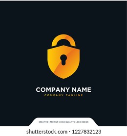 padlock protection guard shield logo company vector