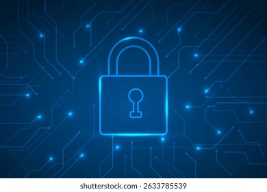 Fondo abstracto de la tecnología de seguridad de la protección del candado.