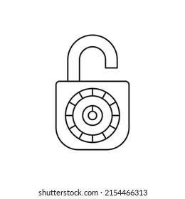 Padlock, protection, unlock icon line style icon, style isolated on white background