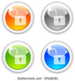  Padlock realistic buttons. Vector illustration.