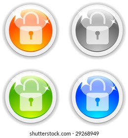  Padlock realistische Tasten. Vektorgrafik.