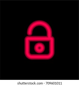 Padlock red glowing neon ui ux icon. Glowing sign logo vector