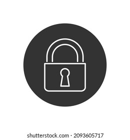 Icono de vector de línea de bloqueo relacionado. Signo de bloqueo de seguridad. Símbolo de protección seguro. Ilustración vectorial.
