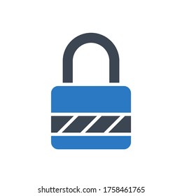 Padlock Related Vector Glyph Icon. Isolated on White Background. Vector Illustration.