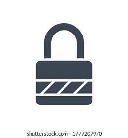 Padlock Related Vector Glyph Icon. Isolated on White Background. Vector Illustration.