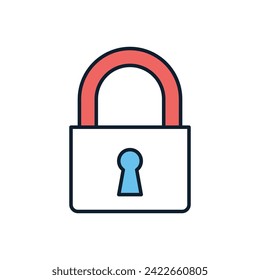 Padlock related vector icon. Isolated on white background. Vector illustration