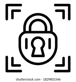 Padlock reliability icon. Outline padlock reliability vector icon for web design isolated on white background