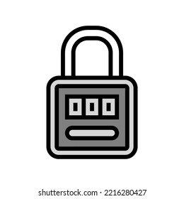 padlock safe color icon vector. padlock safe sign. isolated symbol illustration