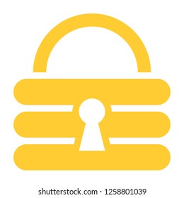 Padlock safe icon lock sign password button created in flat style. This design graphic element is saved as a vector illustration in the EPS file format.