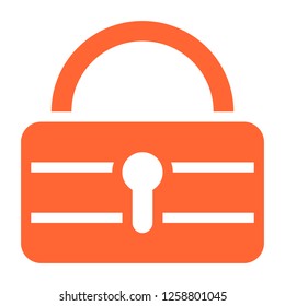 Padlock safe icon lock sign password button created in flat style. This design graphic element is saved as a vector illustration in the EPS file format.