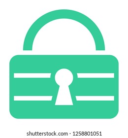 Padlock safe icon lock sign password button created in flat style. This design graphic element is saved as a vector illustration in the EPS file format.