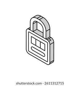 padlock safe isometric icon vector. padlock safe sign. isolated symbol illustration