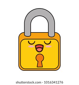 padlock safe kawaii character