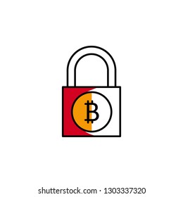 padlock, safe, lock, cryptocurrency, bitcoin icon. Element of color finance. Premium quality graphic design icon. Signs and symbols collection icon for websites