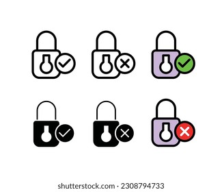 Padlock safety security icon collection