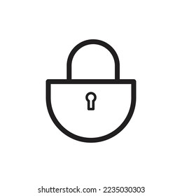 padlock screen icon sign symbol, vector illustraion on white background.
