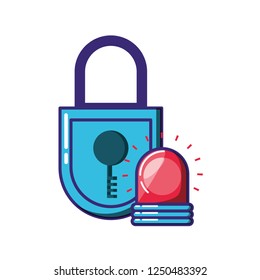padlock secure with alarm light emergency