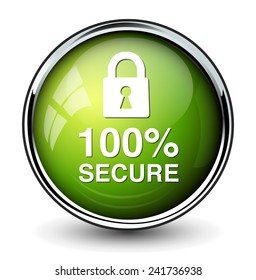 Padlock, secure icon, button