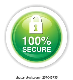 Padlock, secure icon, button