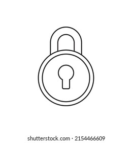 Padlock, secure icon line style icon, style isolated on white background