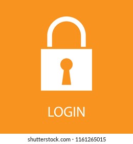 Padlock, secure, login icon, stock vector illustration, EPS10. 