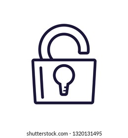 padlock secure open protection isolated icon