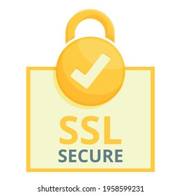 Padlock secure ssl certificate icon. Cartoon of Padlock secure ssl certificate vector icon for web design isolated on white background