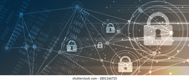 Padlock Security cyber digital concept Abstract technology background protect system innovation vector illustration