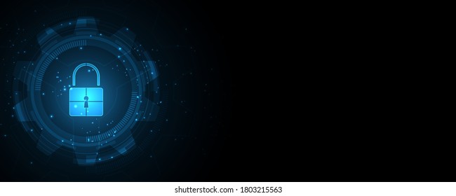 Padlock Security cyber digital concept Abstract technology background protect system innovation vector illustration
