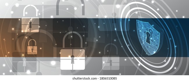 Padlock Security concepto digital Resumen tecnología de fondo proteger el sistema innovación ilustración vectorial