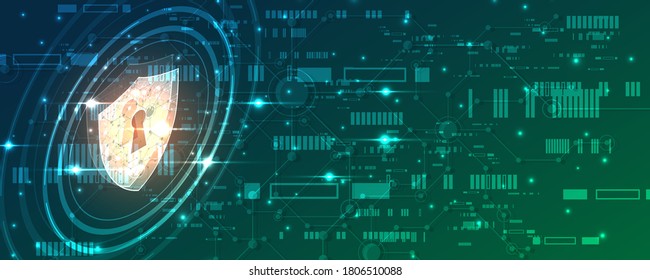 Padlock Security cyber digital concept Abstract technology background protect system innovation vector illustration