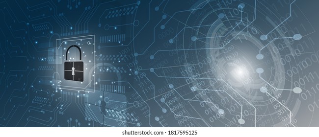 Padlock Security cyber digital concept Abstract technology background protect system innovation vector illustration