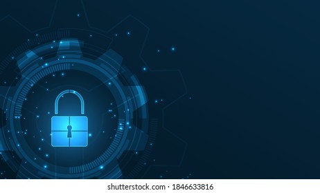 Padlock Security cyber digital concept Abstract technology background protect system innovation vector illustration
