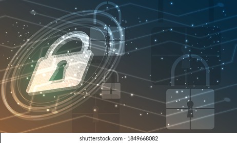 Padlock Security cyber digital concept Abstract technology background protect system innovation vector illustration
